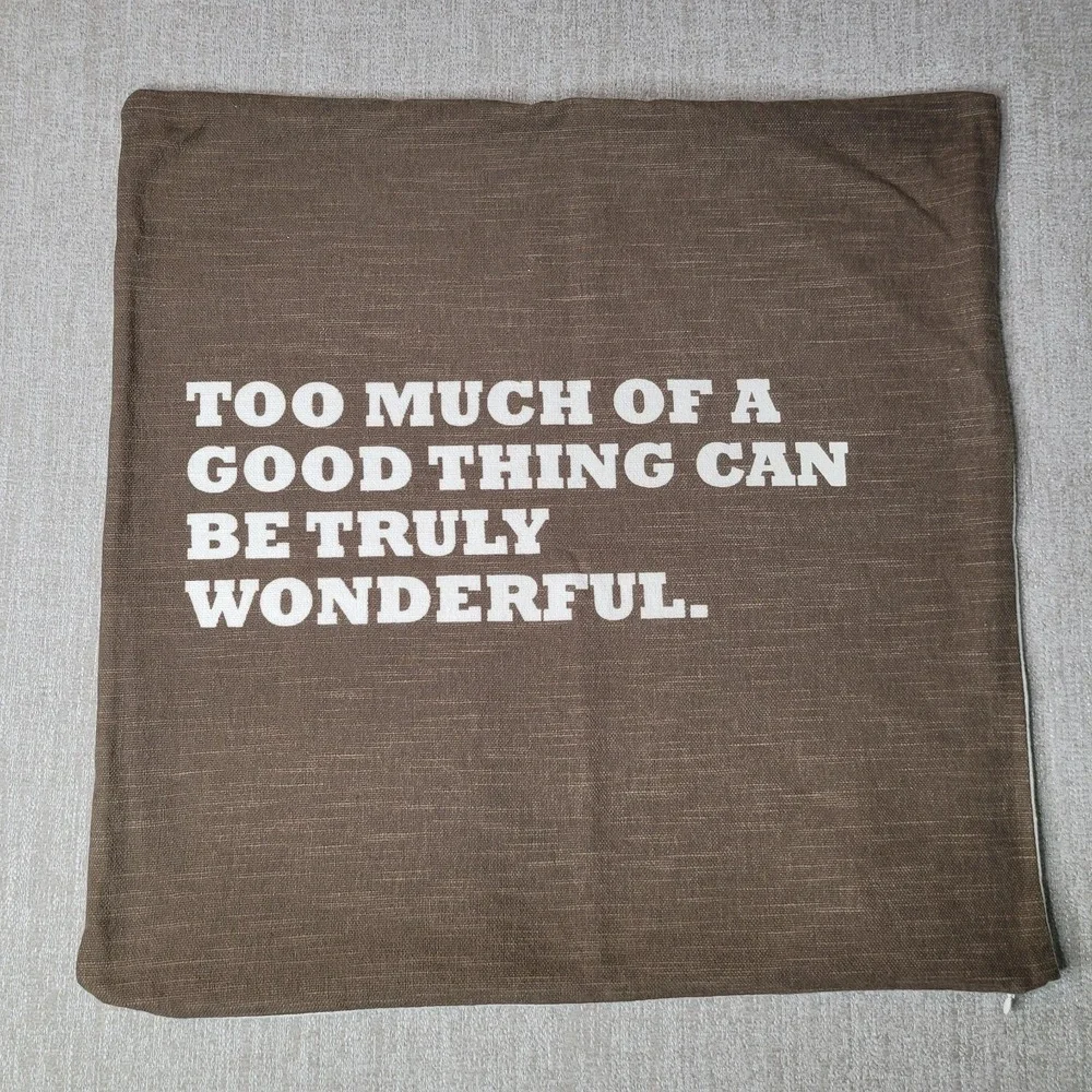 Pottery Barn Too Much of‎ a Good Thing Can Be Truly Wonderful Pillow Cover 20x20
